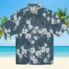 Houston Texans Hawaiian Shirt - Personalized Baseball Floral Hibiscus Clusters Blue Aloha Shirt