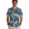 Houston Texans Hawaiian Shirt - Personalized Baseball Floral Hibiscus Clusters Blue Aloha Shirt