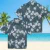 Houston Texans Hawaiian Shirt - Personalized Baseball Floral Hibiscus Clusters Blue Aloha Shirt