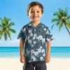 Houston Texans Hawaiian Shirt - Personalized Baseball Floral Hibiscus Clusters Blue Aloha Shirt