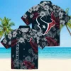 Houston Texans Hawaiian Shirt - Personalized Baseball Floral Hibiscus Print Blue Aloha Shirt