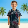 Houston Texans Hawaiian Shirt - Personalized Baseball Floral Hibiscus Print Blue Aloha Shirt