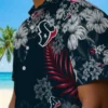 Houston Texans Hawaiian Shirt - Personalized Baseball Floral Hibiscus Print Blue Aloha Shirt