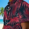 Houston Texans Hawaiian Shirt - Personalized Baseball Floral Leafy Palms Blue Aloha Shirt