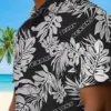 Houston Texans Hawaiian Shirt - Personalized Baseball Floral Monstera Leaf Pattern Black Aloha Shirt