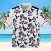 Houston Texans Hawaiian Shirt - Personalized Baseball Floral Palm Island Print Blue White Aloha Shirt