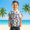 Houston Texans Hawaiian Shirt - Personalized Baseball Floral Palm Island Print Blue White Aloha Shirt