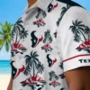 Houston Texans Hawaiian Shirt - Personalized Baseball Floral Palm Island Print Blue White Aloha Shirt