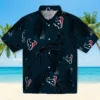 Houston Texans Hawaiian Shirt - Personalized Baseball Floral Palm Leaf Blue Aloha Shirt