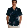 Houston Texans Hawaiian Shirt - Personalized Baseball Floral Palm Leaf Blue Aloha Shirt