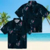 Houston Texans Hawaiian Shirt - Personalized Baseball Floral Palm Leaf Blue Aloha Shirt