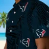 Houston Texans Hawaiian Shirt - Personalized Baseball Floral Palm Leaf Blue Aloha Shirt