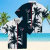 Houston Texans Hawaiian Shirt - Personalized Baseball Floral Palm Trees Blue White Aloha Shirt