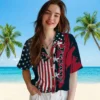 Houston Texans Hawaiian Shirt - Personalized Baseball Floral Stitched Flag Blue Aloha Shirt