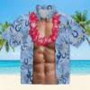 Indianapolis Colts Hawaiian Shirt - Personalized Baseball Floral Chest Illusion Blue Aloha Shirt