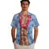 Indianapolis Colts Hawaiian Shirt - Personalized Baseball Floral Chest Illusion Blue Aloha Shirt