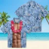 Indianapolis Colts Hawaiian Shirt - Personalized Baseball Floral Chest Illusion Blue Aloha Shirt