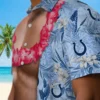 Indianapolis Colts Hawaiian Shirt - Personalized Baseball Floral Chest Illusion Blue Aloha Shirt
