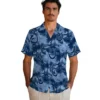 Indianapolis Colts Hawaiian Shirt - Personalized Baseball Floral Coastal Palms Blue Aloha Shirt