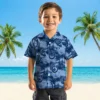 Indianapolis Colts Hawaiian Shirt - Personalized Baseball Floral Coastal Palms Blue Aloha Shirt