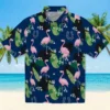 Indianapolis Colts Hawaiian Shirt - Flamingo Leaf Motif Blue Aloha Shirt
