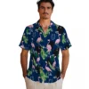 Indianapolis Colts Hawaiian Shirt - Flamingo Leaf Motif Blue Aloha Shirt