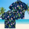Indianapolis Colts Hawaiian Shirt - Flamingo Leaf Motif Blue Aloha Shirt