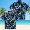 Indianapolis Colts Hawaiian Shirt - Flamingo Leaves Blue Aloha Shirt