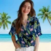 Indianapolis Colts Hawaiian Shirt - Flamingo Leaves Blue Aloha Shirt