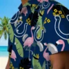 Indianapolis Colts Hawaiian Shirt - Flamingo Leaves Blue Aloha Shirt