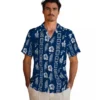 Indianapolis Colts Hawaiian Shirt - Framed Floral Blue Aloha Shirt
