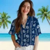 Indianapolis Colts Hawaiian Shirt - Framed Floral Blue Aloha Shirt