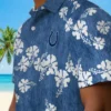 Indianapolis Colts Hawaiian Shirt - Hibiscus Clusters Blue Aloha Shirt