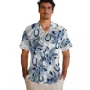 Indianapolis Colts Hawaiian Shirt - Hibiscus Palm Leaves Blue White Aloha Shirt