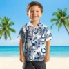 Indianapolis Colts Hawaiian Shirt - Hibiscus Palm Leaves Blue White Aloha Shirt