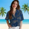 Indianapolis Colts Hawaiian Shirt - Leafy Palms Blue Aloha Shirt
