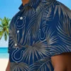 Indianapolis Colts Hawaiian Shirt - Leafy Palms Blue Aloha Shirt