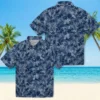 Indianapolis Colts Hawaiian Shirt - Leafy Pattern Blue Aloha Shirt