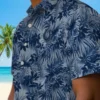 Indianapolis Colts Hawaiian Shirt - Leafy Pattern Blue Aloha Shirt