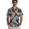 Indianapolis Colts Hawaiian Shirt - Monstera Leaf Pattern Black Aloha Shirt