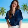 Indianapolis Colts Hawaiian Shirt - Palm Leaf Blue Aloha Shirt