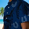 Indianapolis Colts Hawaiian Shirt - Palm Leaf Blue Aloha Shirt