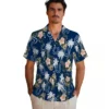 Indianapolis Colts Hawaiian Shirt - Palm Tree Flower Blue Aloha Shirt