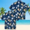 Indianapolis Colts Hawaiian Shirt - Palm Tree Flower Blue Aloha Shirt