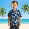 Indianapolis Colts Hawaiian Shirt - Palm Tree Flower Blue Aloha Shirt