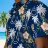 Indianapolis Colts Hawaiian Shirt - Palm Tree Flower Blue Aloha Shirt