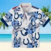 Indianapolis Colts Hawaiian Shirt - Patriotic Hibiscus Design Blue White Aloha Shirt