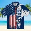 Indianapolis Colts Hawaiian Shirt - Stitched Flag Blue Aloha Shirt