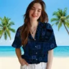 Indianapolis Colts Hawaiian Shirt - Tropical Patchwork Blue Black Aloha Shirt