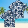 Indianapolis Colts Hawaiian Shirt - Tropical Plants Blue White Aloha Shirt